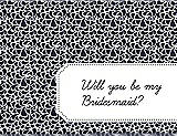 Front View Thumbnail - Navy Blue & Ebony Will You Be My Bridesmaid Card - Petal