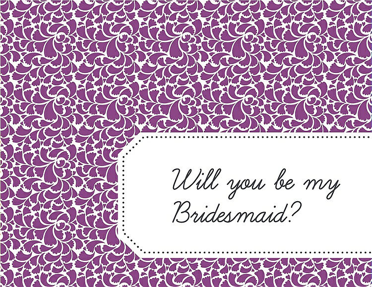 Front View - Orchid & Ebony Will You Be My Bridesmaid Card - Petal
