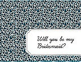 Front View Thumbnail - Peacock Teal & Ebony Will You Be My Bridesmaid Card - Petal