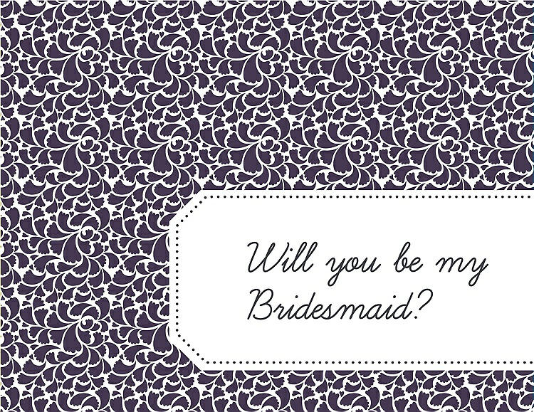 Front View - Violet & Ebony Will You Be My Bridesmaid Card - Petal