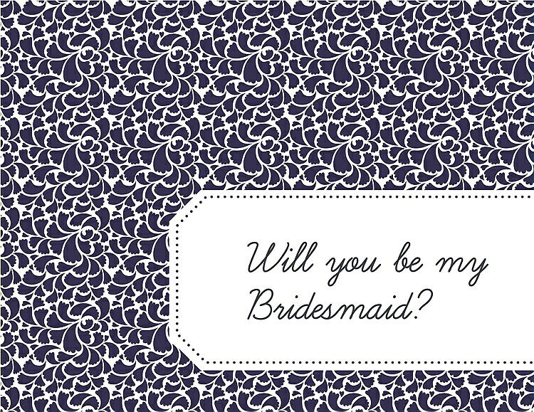 Front View - Amethyst & Ebony Will You Be My Bridesmaid Card - Petal