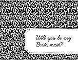 Front View Thumbnail - Black & Ebony Will You Be My Bridesmaid Card - Petal