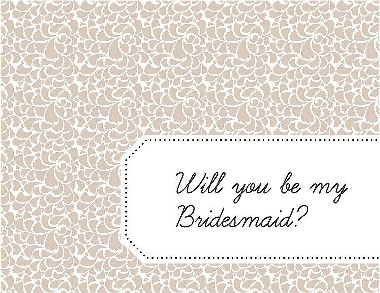 Front View - Cameo & Ebony Will You Be My Bridesmaid Card - Petal