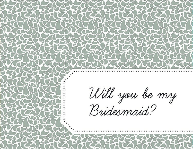 Front View - Celadon & Ebony Will You Be My Bridesmaid Card - Petal