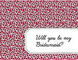 Front View Thumbnail - Pantone Honeysuckle & Ebony Will You Be My Bridesmaid Card - Petal