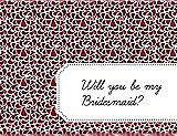 Front View Thumbnail - Claret & Ebony Will You Be My Bridesmaid Card - Petal