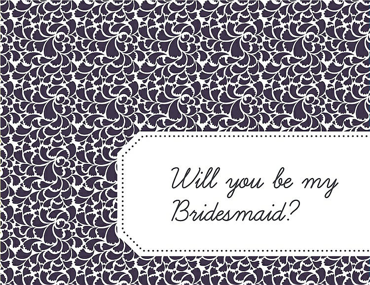 Front View - Concord & Ebony Will You Be My Bridesmaid Card - Petal