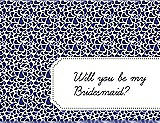 Front View Thumbnail - Electric Blue & Ebony Will You Be My Bridesmaid Card - Petal
