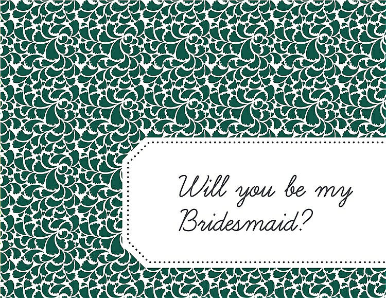Front View - Hunter Green & Ebony Will You Be My Bridesmaid Card - Petal