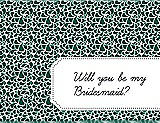 Front View Thumbnail - Hunter Green & Ebony Will You Be My Bridesmaid Card - Petal