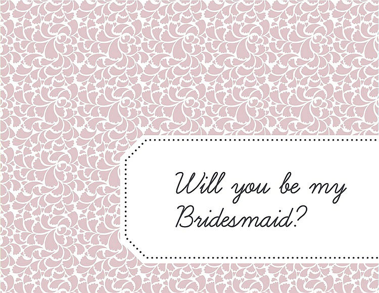 Front View - Ice Pink & Ebony Will You Be My Bridesmaid Card - Petal