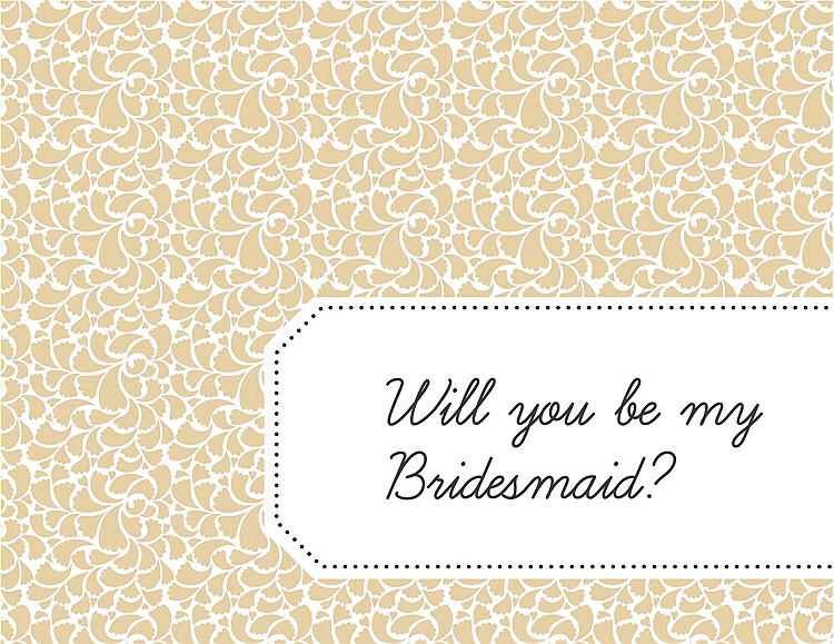 Front View - Ice Yellow & Ebony Will You Be My Bridesmaid Card - Petal