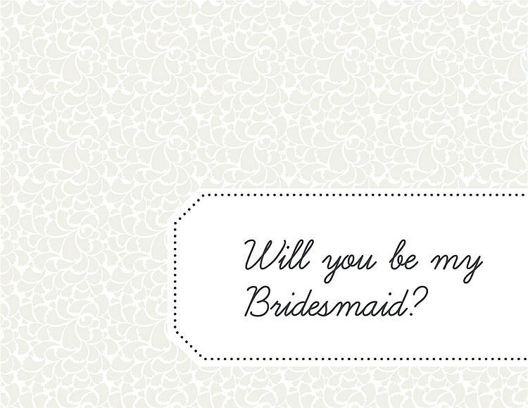 Front View - Ivory & Ebony Will You Be My Bridesmaid Card - Petal