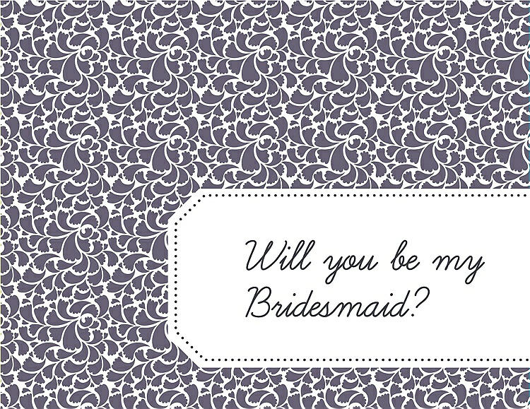 Front View - Lavender & Ebony Will You Be My Bridesmaid Card - Petal