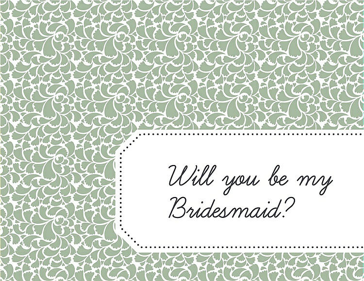 Front View - Mermaid & Ebony Will You Be My Bridesmaid Card - Petal