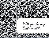 Front View Thumbnail - Midnight Navy & Ebony Will You Be My Bridesmaid Card - Petal