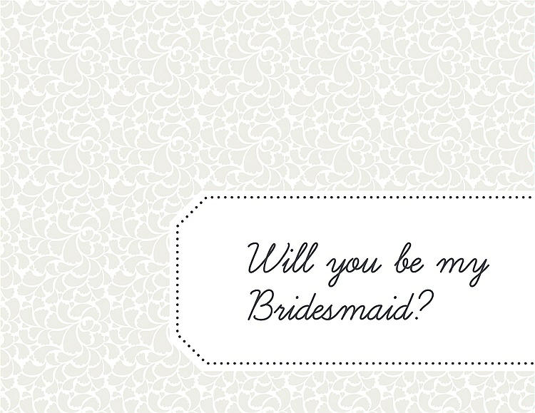 Front View - Marshmallow & Ebony Will You Be My Bridesmaid Card - Petal