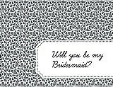 Front View Thumbnail - Pewter & Ebony Will You Be My Bridesmaid Card - Petal