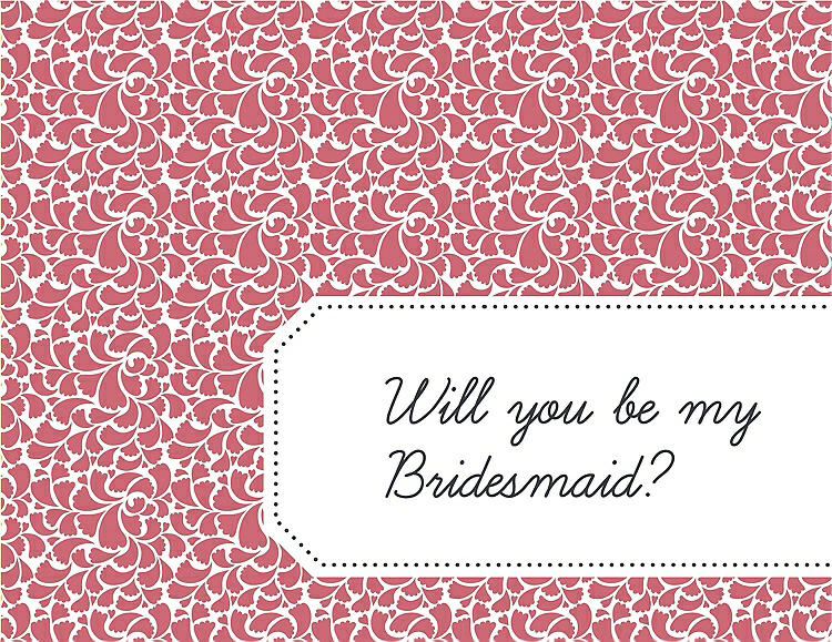 Front View - Papaya & Ebony Will You Be My Bridesmaid Card - Petal