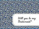Front View Thumbnail - Royal Blue & Ebony Will You Be My Bridesmaid Card - Petal