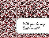 Front View Thumbnail - Ribbon Red & Ebony Will You Be My Bridesmaid Card - Petal