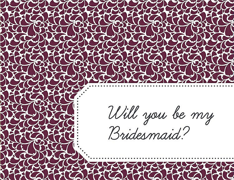 Front View - Ruby & Ebony Will You Be My Bridesmaid Card - Petal