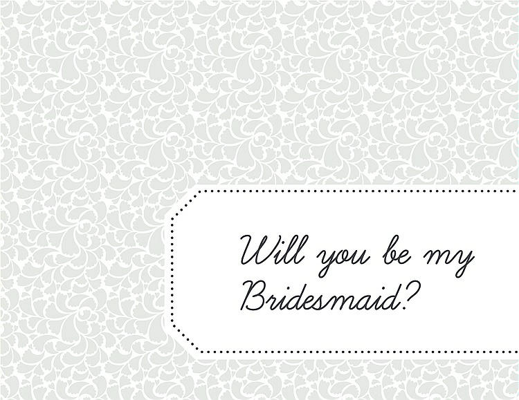 Front View - Starlight & Ebony Will You Be My Bridesmaid Card - Petal