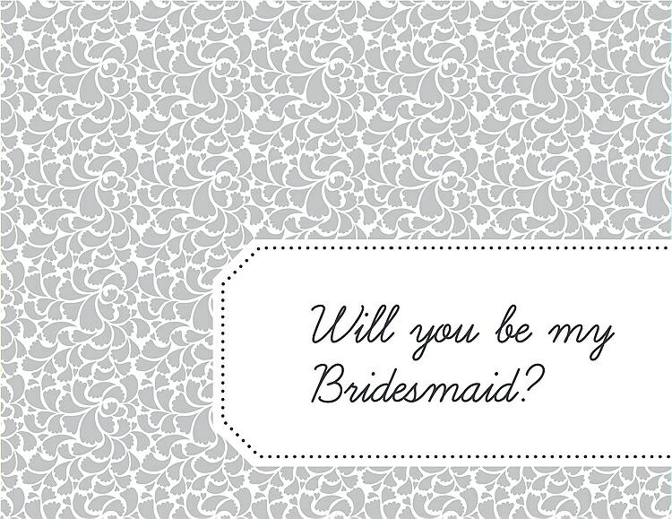 Front View - Sterling & Ebony Will You Be My Bridesmaid Card - Petal