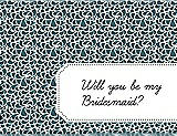 Front View Thumbnail - Teal & Ebony Will You Be My Bridesmaid Card - Petal