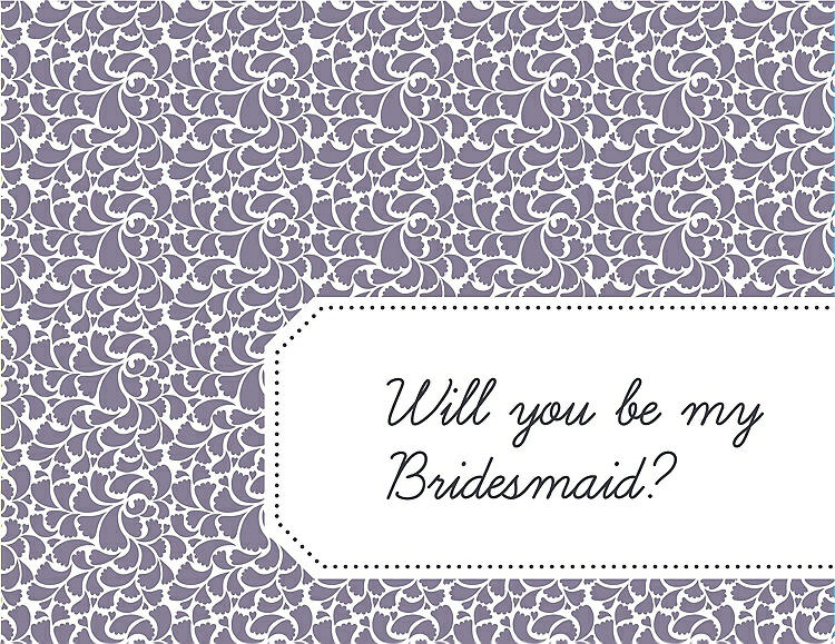 Front View - Wisteria & Ebony Will You Be My Bridesmaid Card - Petal