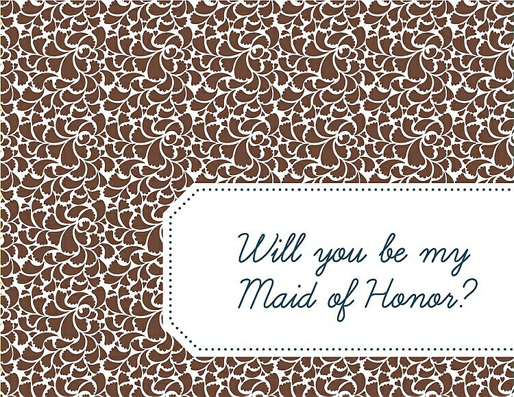 Front View - Cinnamon & Peacock Teal Will You Be My Maid of Honor Card - Petal