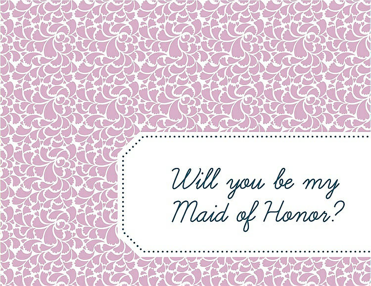 Front View - Hyacinth (iridescent Taffeta) & Peacock Teal Will You Be My Maid of Honor Card - Petal