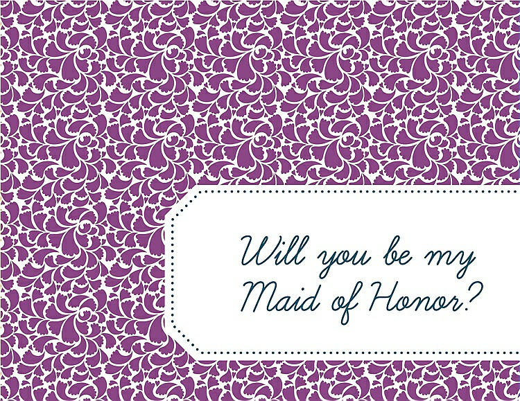 Front View - Orchid & Peacock Teal Will You Be My Maid of Honor Card - Petal