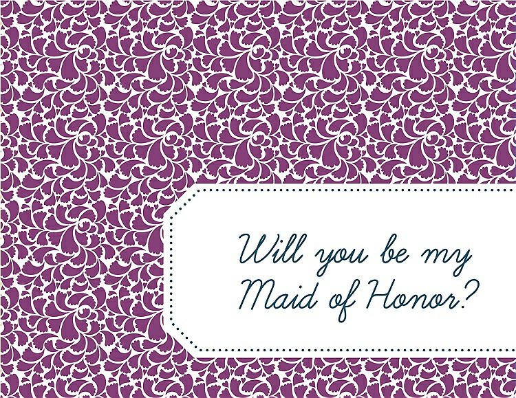 Front View - Paradise & Peacock Teal Will You Be My Maid of Honor Card - Petal