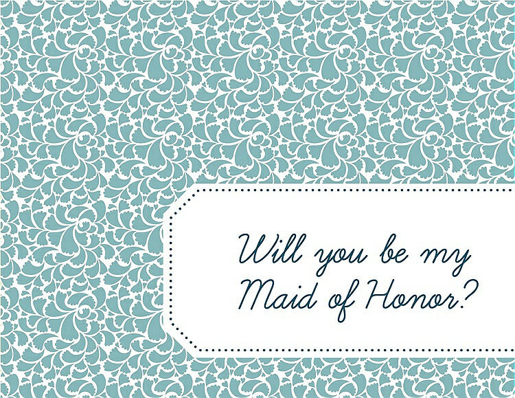 Front View - Seaside & Peacock Teal Will You Be My Maid of Honor Card - Petal