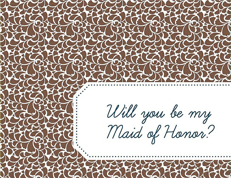 Front View - Almond & Peacock Teal Will You Be My Maid of Honor Card - Petal