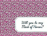 Front View Thumbnail - American Beauty & Peacock Teal Will You Be My Maid of Honor Card - Petal