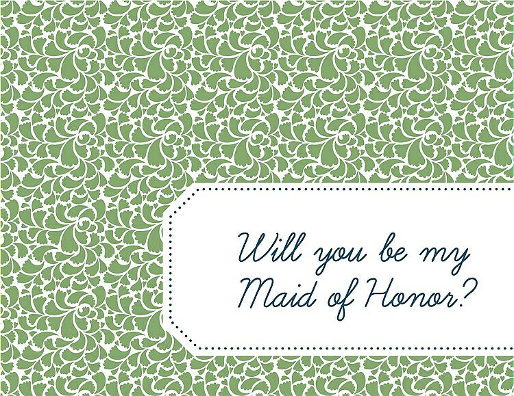 Front View - Apple Slice & Peacock Teal Will You Be My Maid of Honor Card - Petal