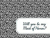 Front View Thumbnail - Black & Peacock Teal Will You Be My Maid of Honor Card - Petal
