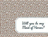 Front View Thumbnail - Cappuccino & Peacock Teal Will You Be My Maid of Honor Card - Petal
