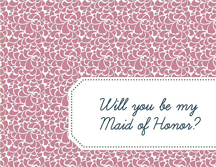 Front View - Carnation & Peacock Teal Will You Be My Maid of Honor Card - Petal