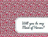 Front View Thumbnail - Pantone Honeysuckle & Peacock Teal Will You Be My Maid of Honor Card - Petal