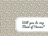Front View Thumbnail - Champagne & Peacock Teal Will You Be My Maid of Honor Card - Petal