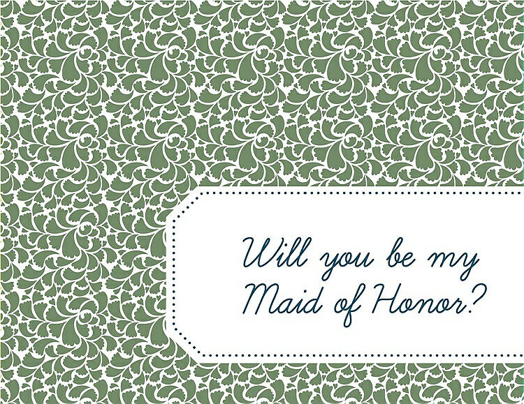 Front View - Clover & Peacock Teal Will You Be My Maid of Honor Card - Petal