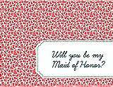Front View Thumbnail - Coral & Peacock Teal Will You Be My Maid of Honor Card - Petal