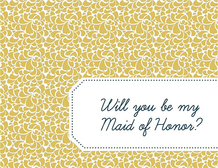 Front View - Daffodil & Peacock Teal Will You Be My Maid of Honor Card - Petal