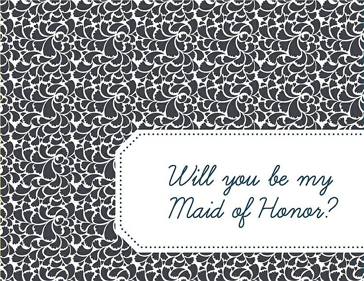 Front View - Ebony & Peacock Teal Will You Be My Maid of Honor Card - Petal