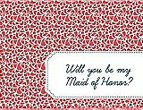 Front View Thumbnail - Perfect Coral & Peacock Teal Will You Be My Maid of Honor Card - Petal