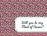 Front View Thumbnail - Flame & Peacock Teal Will You Be My Maid of Honor Card - Petal