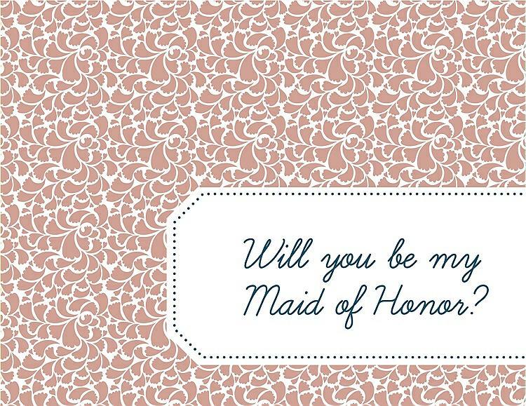 Front View - Fresco & Peacock Teal Will You Be My Maid of Honor Card - Petal